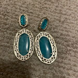 Kendra Scott opaque turquoise statement earrings